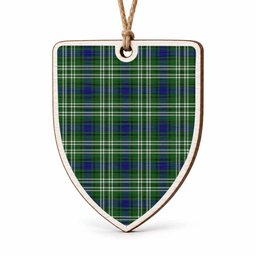 Purves Tartan Shield Wood Ornament , Pick Your Clan & Regional Plaid