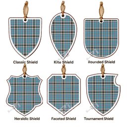 Thompson (Thomson) Tartan Shield Wood Ornament , Pick Your Clan & Regional Plaid