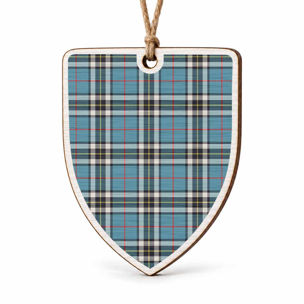 Thompson (Thomson) Tartan Shield Wood Ornament , Pick Your Clan & Regional Plaid