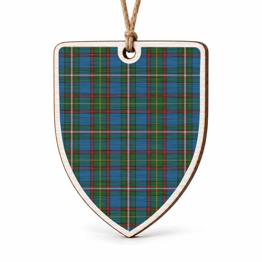 Tait Tartan Shield Wood Ornament , Pick Your Clan & Regional Plaid