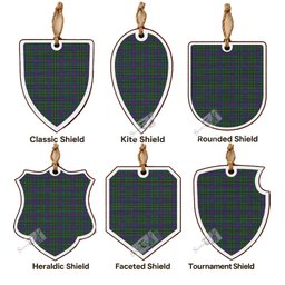 Wood Tartan Shield Wood Ornament , Pick Your Clan & Regional Plaid