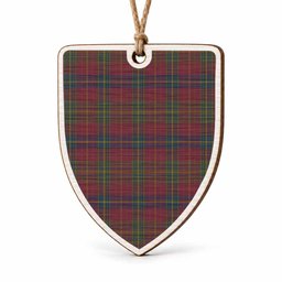 Rice of Wales Tartan Shield Wood Ornament , Pick Your Clan & Regional Plaid