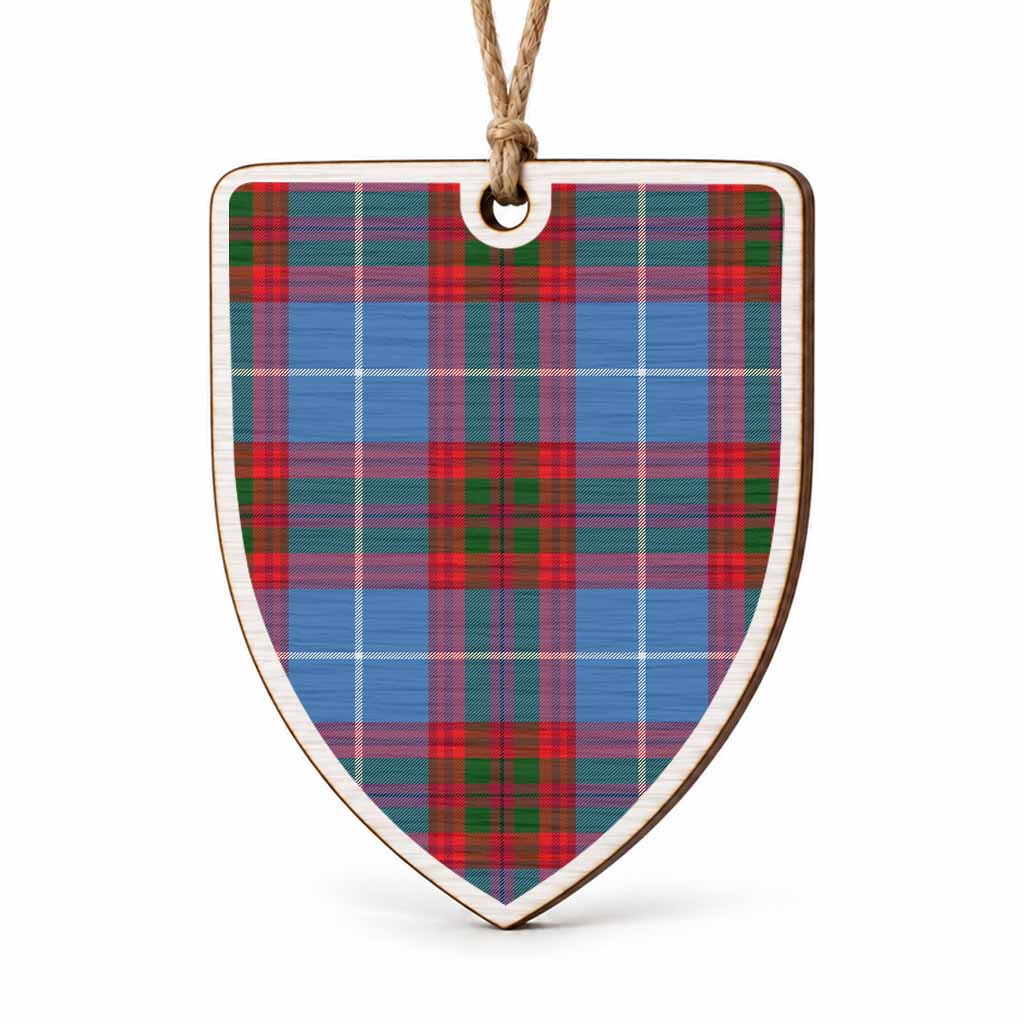Pentland Tartan Shield Wood Ornament , Pick Your Clan & Regional Plaid