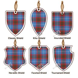Trotter Tartan Shield Wood Ornament , Pick Your Clan & Regional Plaid