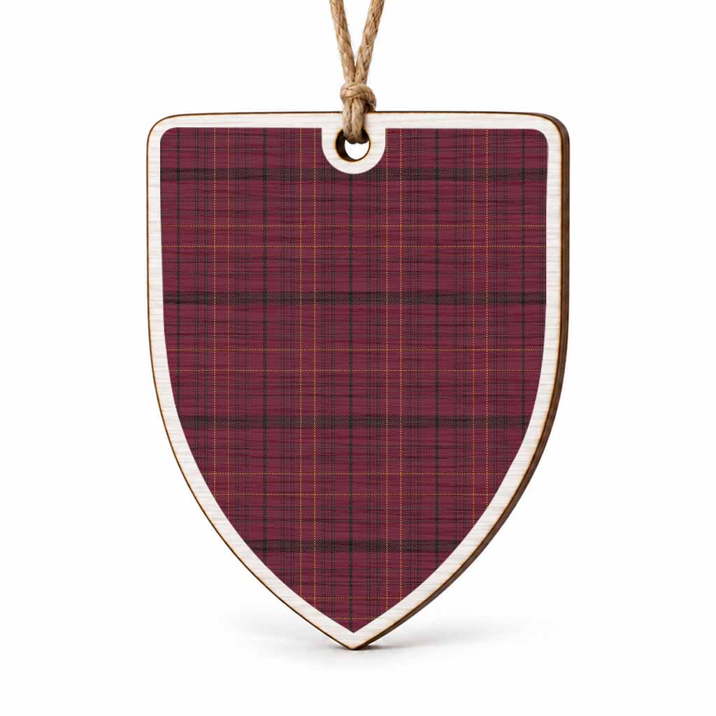 Williams of Wales Tartan Shield Wood Ornament , Pick Your Clan & Regional Plaid