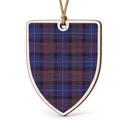 Pride of Scotland Tartan Shield Wood Ornament , Pick Your Clan & Regional Plaid