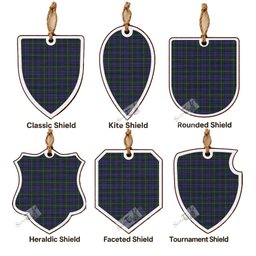 Sempill (Semple) Tartan Shield Wood Ornament , Pick Your Clan & Regional Plaid