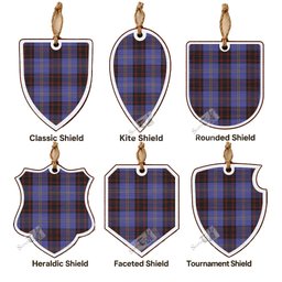 Rutherford Tartan Shield Wood Ornament , Pick Your Clan & Regional Plaid