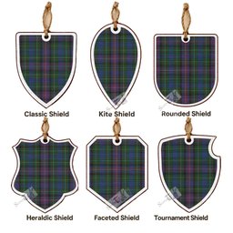 Rankin Tartan Shield Wood Ornament , Pick Your Clan & Regional Plaid