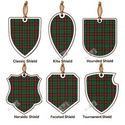 Walker Tartan Shield Wood Ornament , Pick Your Clan & Regional Plaid