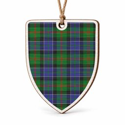 Paterson Tartan Shield Wood Ornament , Pick Your Clan & Regional Plaid