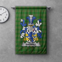 ScotsTee Shop Irish Bagnall Clan Coat of Arms Irish Tartan Gonfalon Flag