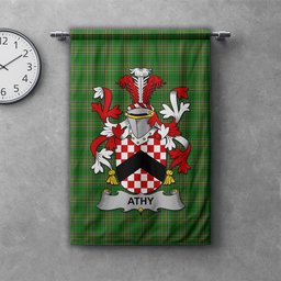 ScotsTee Shop Irish Athy Clan Coat of Arms Irish Tartan Gonfalon Flag