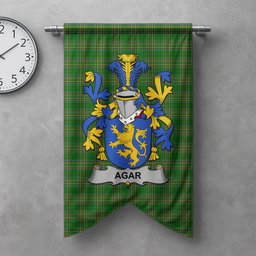 ScotsTee Shop Irish Agar Clan Coat of Arms Irish Tartan Gonfalon Flag