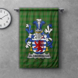 ScotsTee Shop Irish Aldborough Clan Coat of Arms Irish Tartan Gonfalon Flag