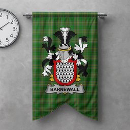 ScotsTee Shop Irish Barnewall Clan Coat of Arms Irish Tartan Gonfalon Flag