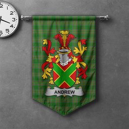 ScotsTee Shop Irish Andrew Clan Coat of Arms Irish Tartan Gonfalon Flag
