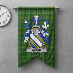 ScotsTee Shop Irish Aland Clan Coat of Arms Irish Tartan Gonfalon Flag