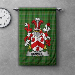 ScotsTee Shop Irish Bennett Clan Coat of Arms Irish Tartan Gonfalon Flag