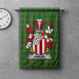 ScotsTee Shop Irish Apsley Clan Coat of Arms Irish Tartan Gonfalon Flag