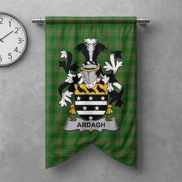 ScotsTee Shop Irish Ardagh Clan Coat of Arms Irish Tartan Gonfalon Flag