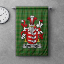ScotsTee Shop Irish Armstrong Clan Coat of Arms Irish Tartan Gonfalon Flag