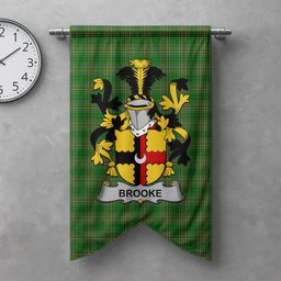 ScotsTee Shop Irish Brooke Clan Coat of Arms Irish Tartan Gonfalon Flag