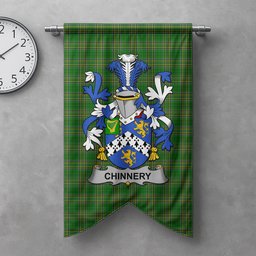 ScotsTee Shop Irish Chinnery Clan Coat of Arms Irish Tartan Gonfalon Flag