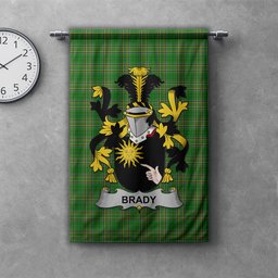 ScotsTee Shop Irish Brady or McBrady Clan Coat of Arms Irish Tartan Gonfalon Flag