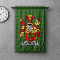 ScotsTee Shop Irish Burroughs Clan Coat of Arms Irish Tartan Gonfalon Flag