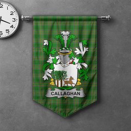 ScotsTee Shop Irish Callaghan or O'Callaghan Clan Coat of Arms Irish Tartan Gonfalon Flag