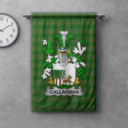 ScotsTee Shop Irish Callaghan or O'Callaghan Clan Coat of Arms Irish Tartan Gonfalon Flag