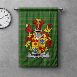 ScotsTee Shop Irish Courtney Clan Coat of Arms Irish Tartan Gonfalon Flag