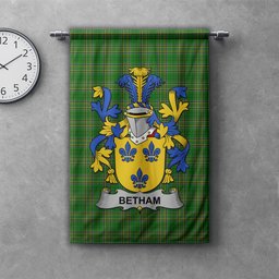 ScotsTee Shop Irish Betham Clan Coat of Arms Irish Tartan Gonfalon Flag
