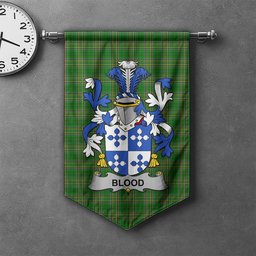 ScotsTee Shop Irish Blood Clan Coat of Arms Irish Tartan Gonfalon Flag