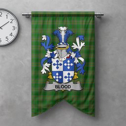ScotsTee Shop Irish Blood Clan Coat of Arms Irish Tartan Gonfalon Flag