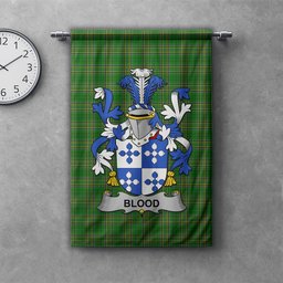 ScotsTee Shop Irish Blood Clan Coat of Arms Irish Tartan Gonfalon Flag