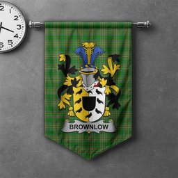 ScotsTee Shop Irish Brownlow Clan Coat of Arms Irish Tartan Gonfalon Flag