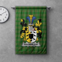 ScotsTee Shop Irish Brownlow Clan Coat of Arms Irish Tartan Gonfalon Flag