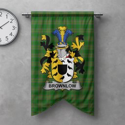 ScotsTee Shop Irish Brownlow Clan Coat of Arms Irish Tartan Gonfalon Flag