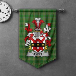 ScotsTee Shop Irish Candell Clan Coat of Arms Irish Tartan Gonfalon Flag
