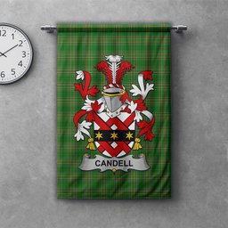 ScotsTee Shop Irish Candell Clan Coat of Arms Irish Tartan Gonfalon Flag