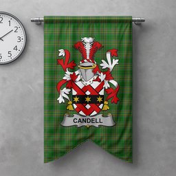 ScotsTee Shop Irish Candell Clan Coat of Arms Irish Tartan Gonfalon Flag