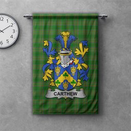 ScotsTee Shop Irish Carthew Clan Coat of Arms Irish Tartan Gonfalon Flag