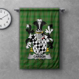 ScotsTee Shop Irish Carson Clan Coat of Arms Irish Tartan Gonfalon Flag