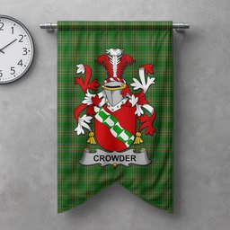 ScotsTee Shop Irish Crowder Clan Coat of Arms Irish Tartan Gonfalon Flag