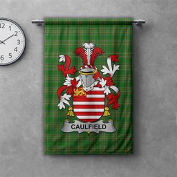 ScotsTee Shop Irish Caulfield or Gaffney Clan Coat of Arms Irish Tartan Gonfalon Flag