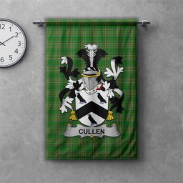 ScotsTee Shop Irish Cullen or McCullen Clan Coat of Arms Irish Tartan Gonfalon Flag