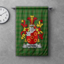 ScotsTee Shop Irish Cantwell Clan Coat of Arms Irish Tartan Gonfalon Flag