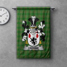 ScotsTee Shop Irish Crosbie or McCrossan Clan Coat of Arms Irish Tartan Gonfalon Flag